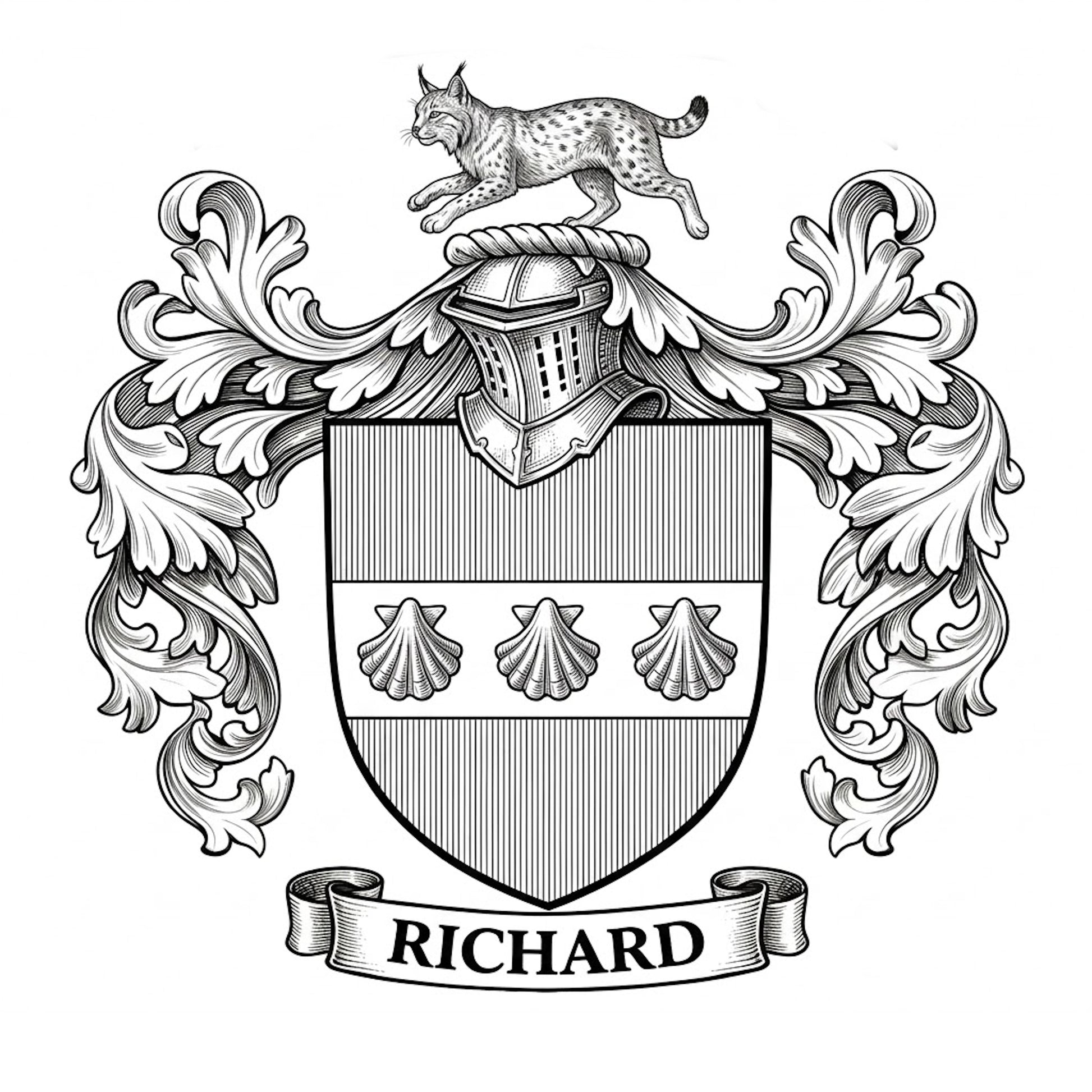 The Richard Family Coat of Arms digital download: Includes Color PNG, B&W PNG, and SVG vector files