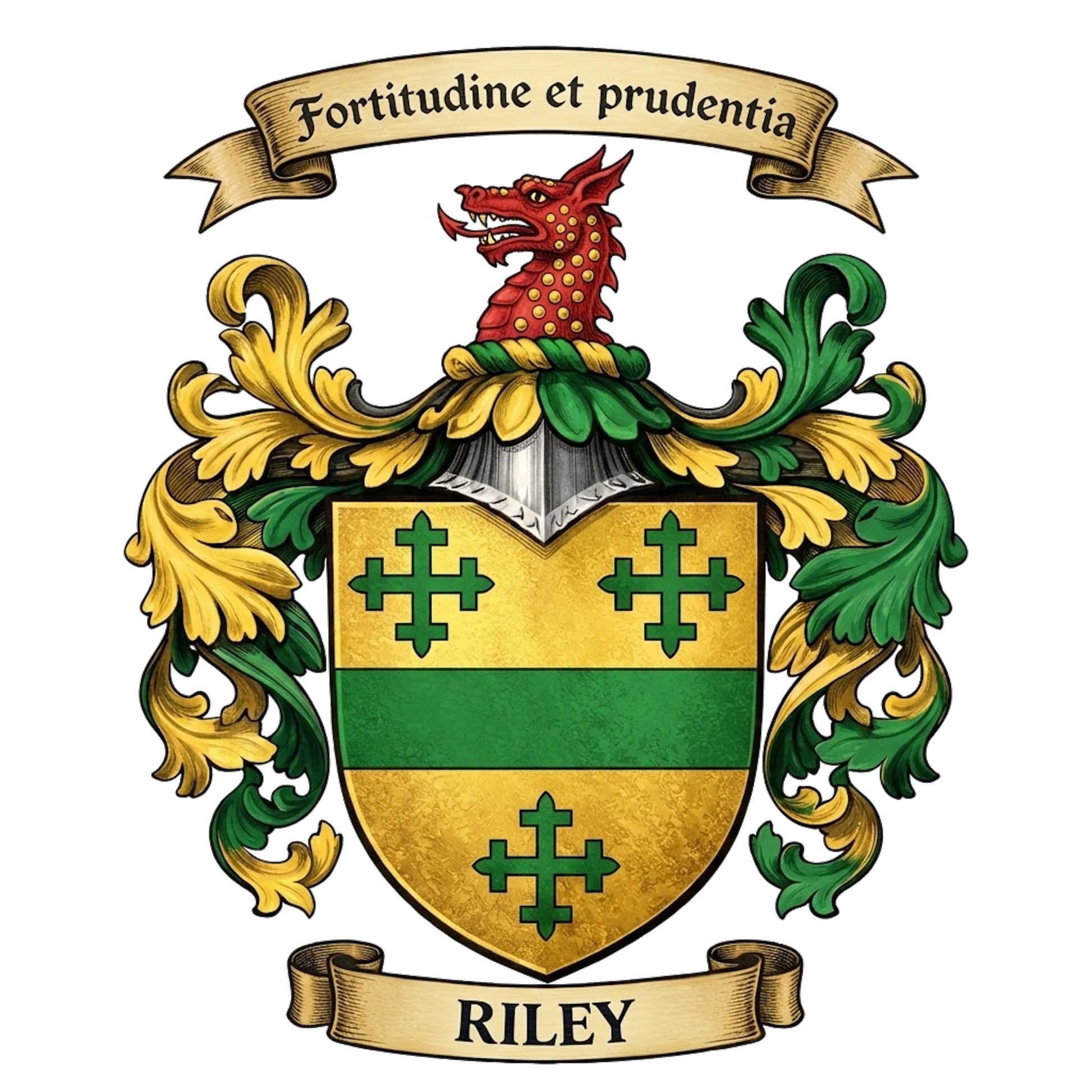 The Riley Family Coat of Arms digital download: Includes Color PNG, B&W PNG, and SVG vector files