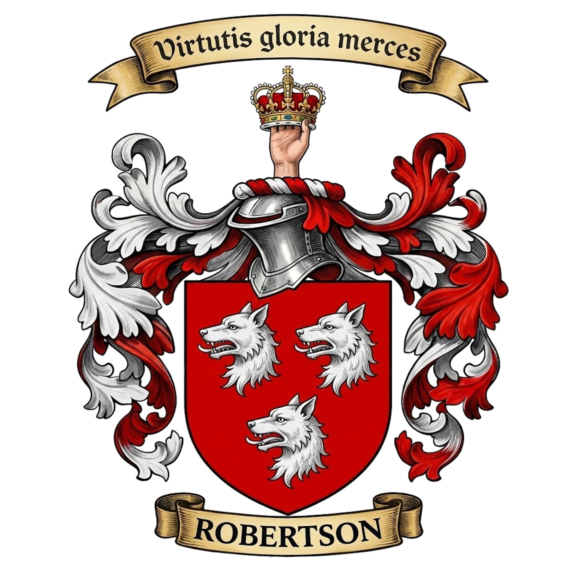The Robertson Family Coat of Arms digital download: Includes Color PNG, B&W PNG, and SVG vector files