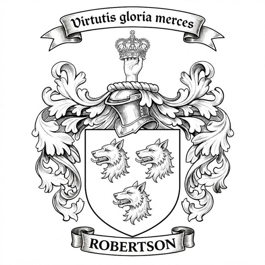 The Robertson Family Coat of Arms digital download: Includes Color PNG, B&W PNG, and SVG vector files