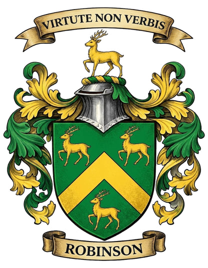 The Robinson Family Coat of Arms digital download: Includes Color PNG, B&W PNG, and SVG vector files