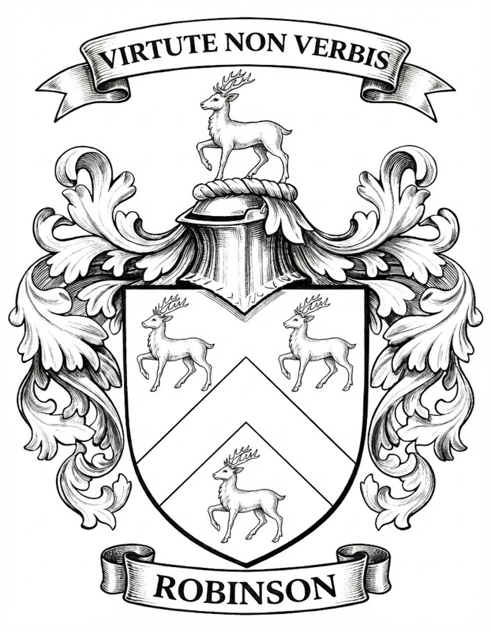 The Robinson Family Coat of Arms digital download: Includes Color PNG, B&W PNG, and SVG vector files