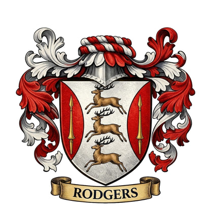 The Rodgers Family Coat of Arms digital download: Includes Color PNG, B&W PNG, and SVG vector files