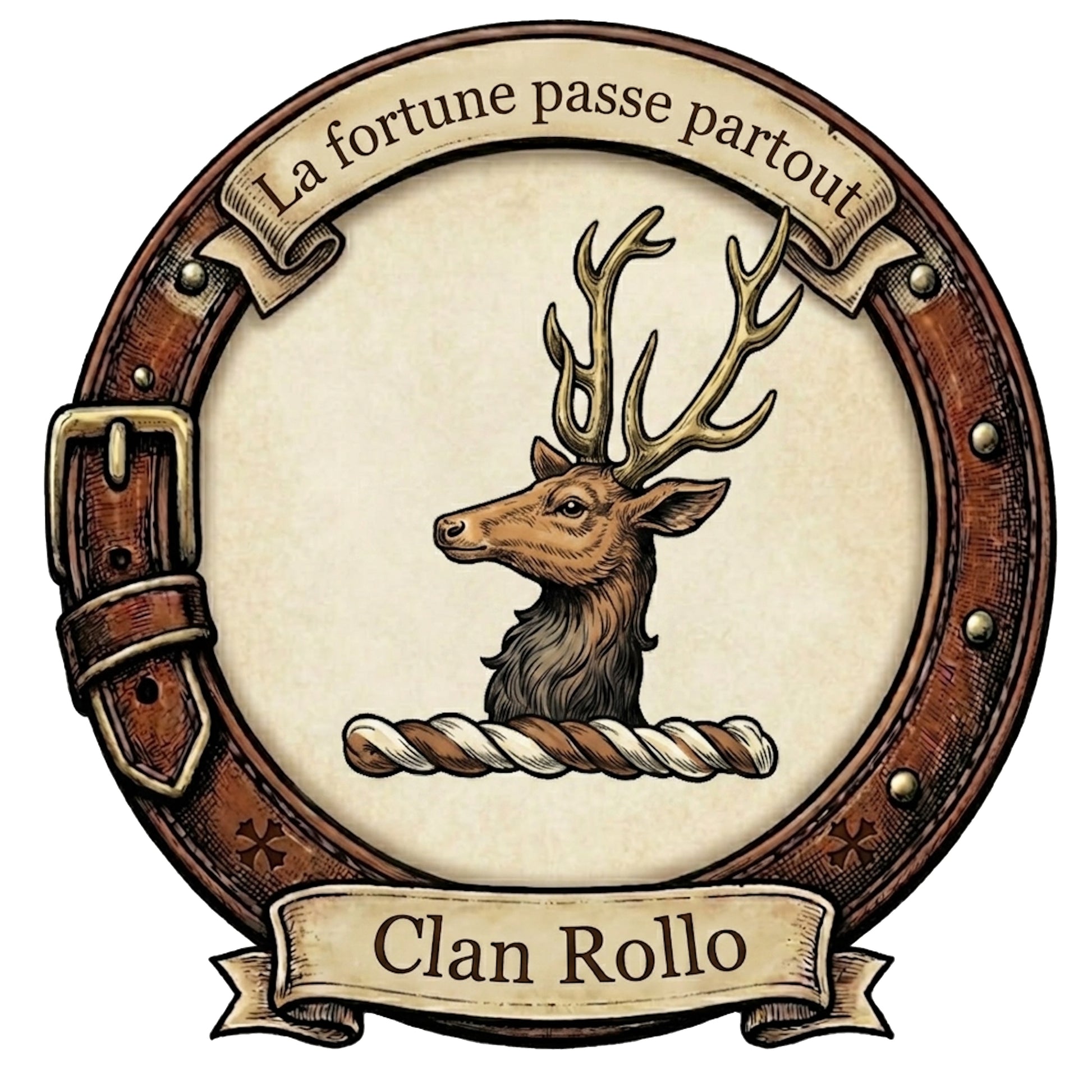 Clan Rollo Crest digital download: Includes Color PNG, B&W PNG, and SVG vector files