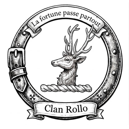 Clan Rollo Crest digital download: Includes Color PNG, B&W PNG, and SVG vector files