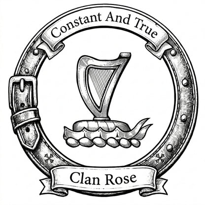 Clan Rose Crest digital download: Includes Color PNG, B&W PNG, and SVG vector files