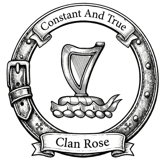 Clan Rose Crest digital download: Includes Color PNG, B&W PNG, and SVG vector files