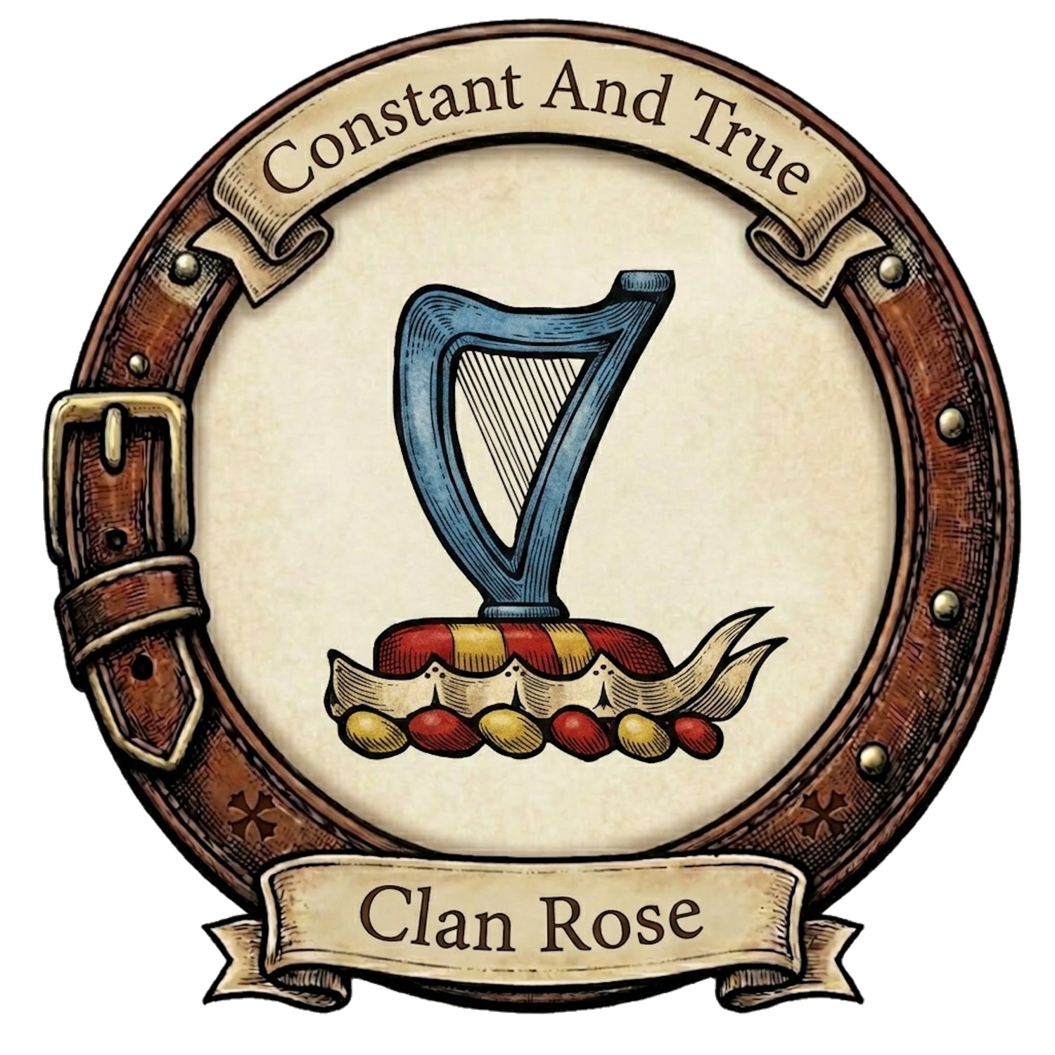 Clan Rose Crest digital download: Includes Color PNG, B&W PNG, and SVG vector files