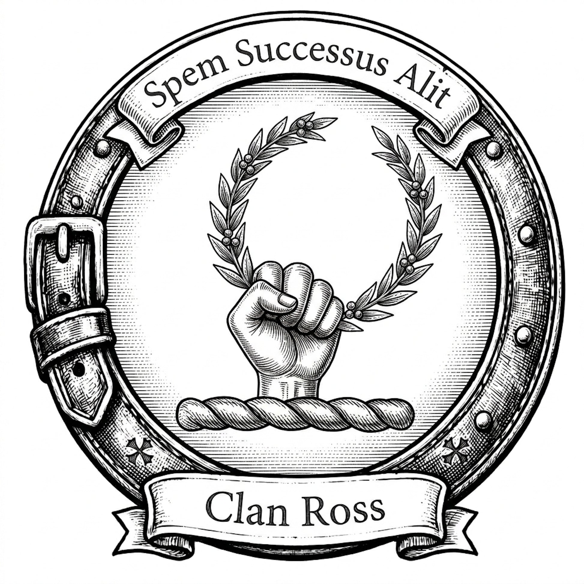 Clan Ross Crest digital download: Includes Color PNG, B&W PNG, and SVG vector files