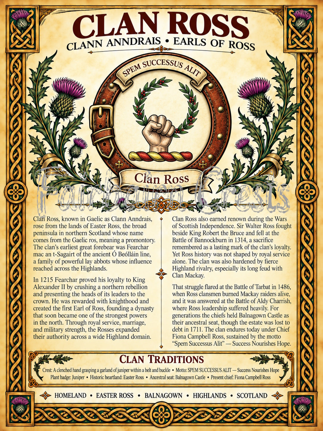 Clan Ross Poster - Digital Download