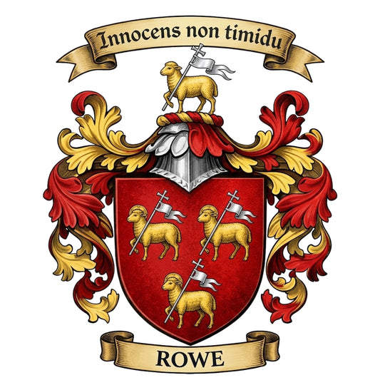 The Rowe Family Coat of Arms digital download: Includes Color PNG, B&W PNG, and SVG vector files