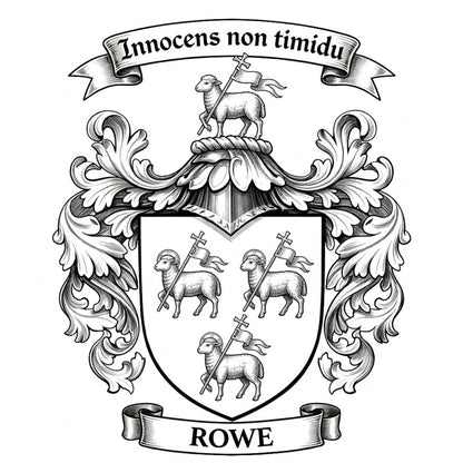 The Rowe Family Coat of Arms digital download: Includes Color PNG, B&W PNG, and SVG vector files