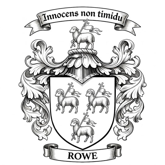 The Rowe Family Coat of Arms digital download: Includes Color PNG, B&W PNG, and SVG vector files