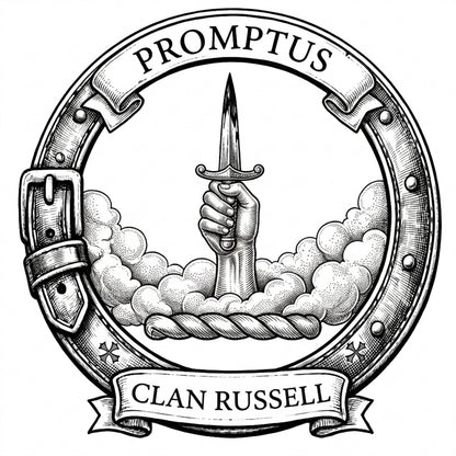 Clan Russell Crest digital download: Includes Color PNG, B&W PNG, and SVG vector files