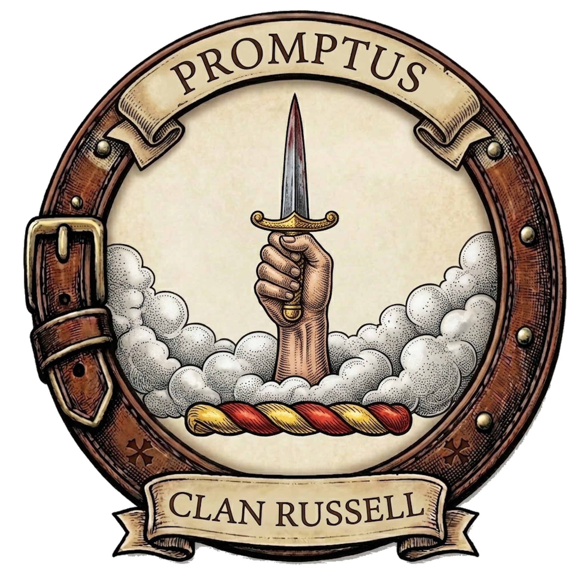 Clan Russell Crest digital download: Includes Color PNG, B&W PNG, and SVG vector files