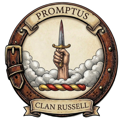 Clan Russell Crest digital download: Includes Color PNG, B&W PNG, and SVG vector files