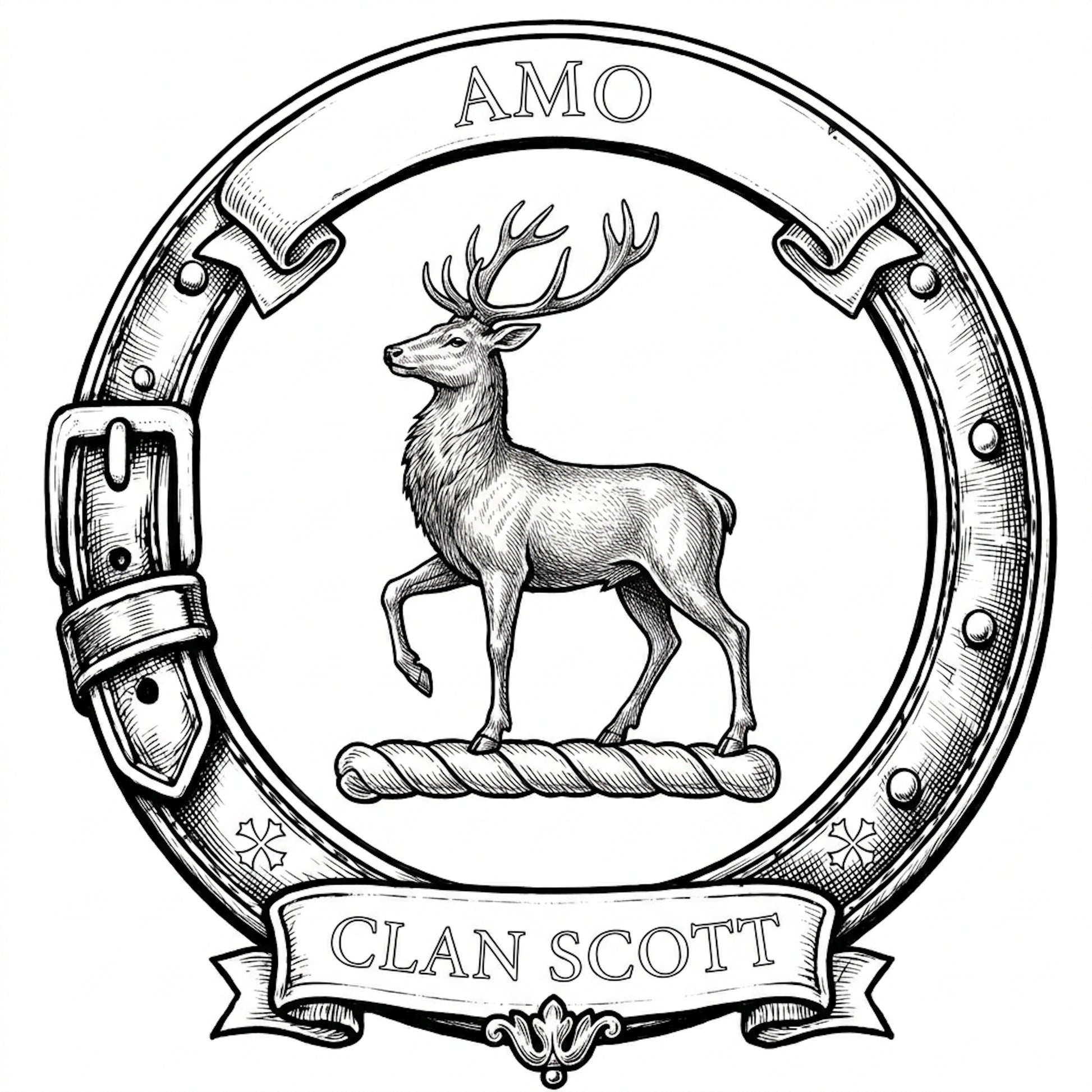 Clan Scott Crest digital download: Includes Color PNG, B&W PNG, and SVG vector files