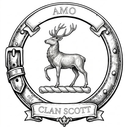 Clan Scott Crest digital download: Includes Color PNG, B&W PNG, and SVG vector files