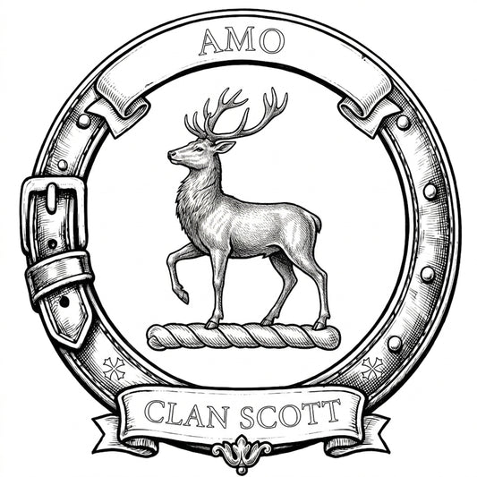 Clan Scott Crest digital download: Includes Color PNG, B&W PNG, and SVG vector files