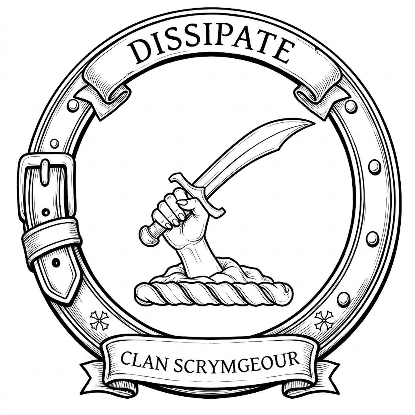 Clan Scrymgeour Crest digital download: Includes Color PNG, B&W PNG, and SVG vector files