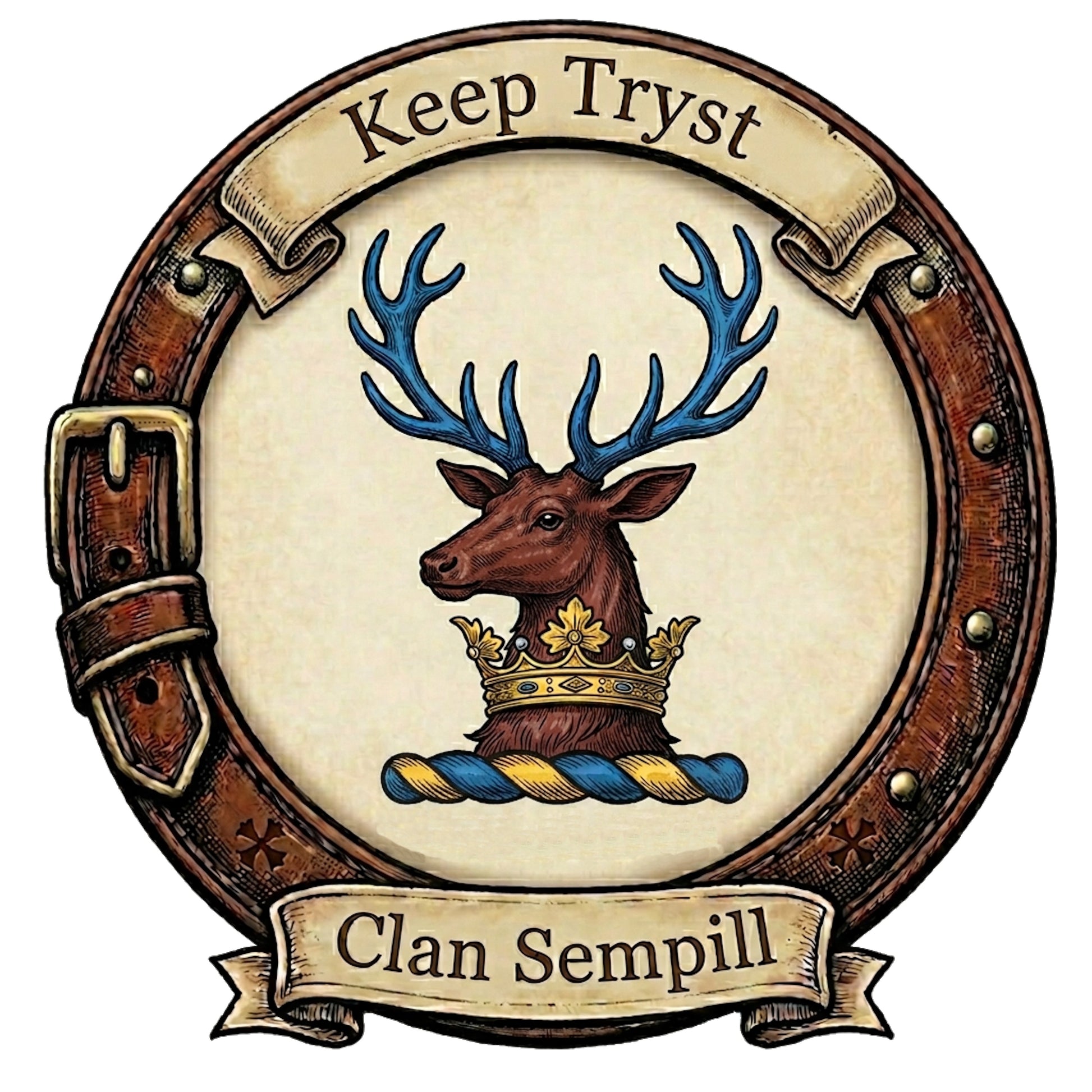 Clan Sempill Crest digital download: Includes Color PNG, B&W PNG, and SVG vector files