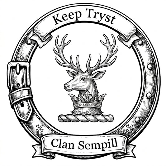 Clan Sempill Crest digital download: Includes Color PNG, B&W PNG, and SVG vector files