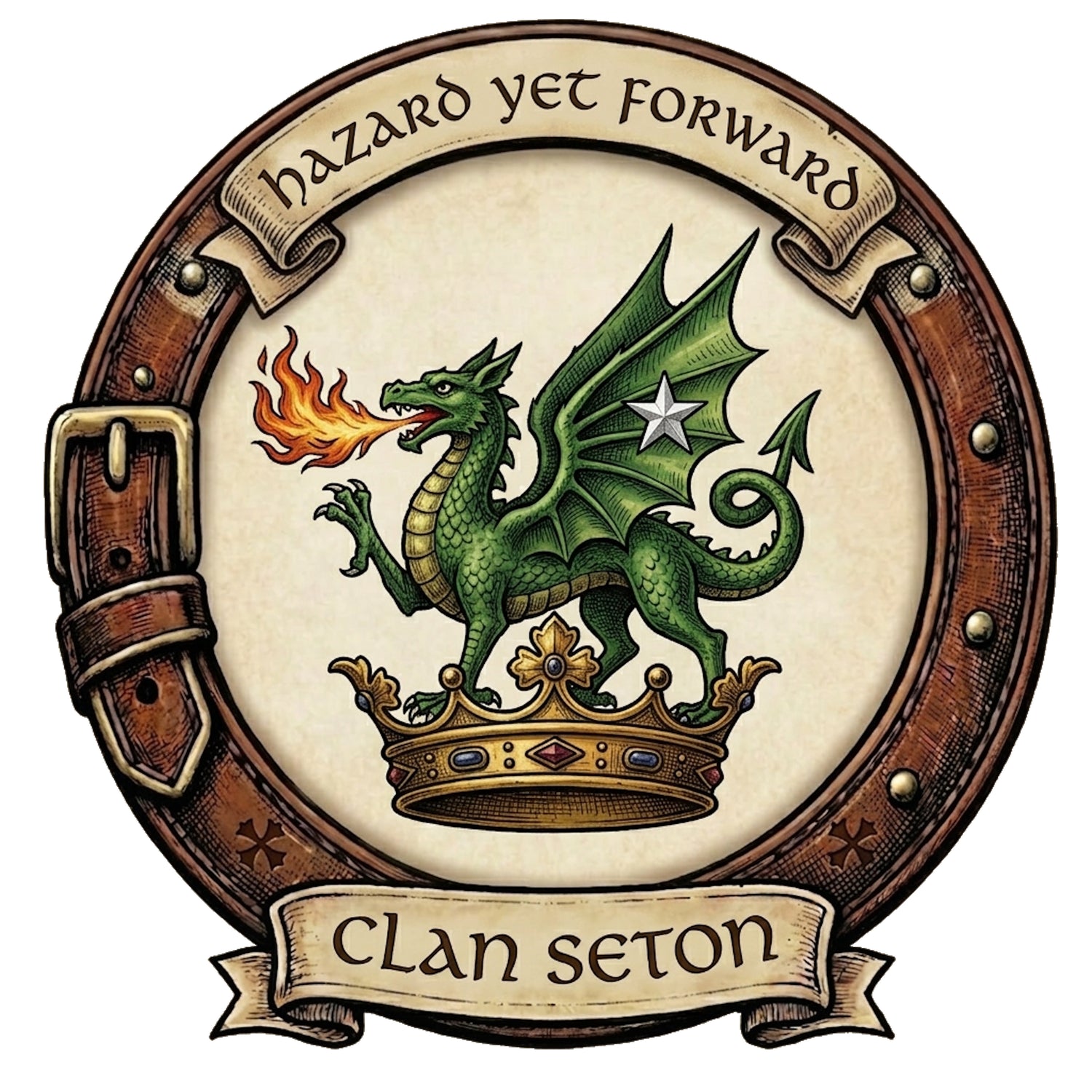 Clan Seton Crest digital download: Includes Color PNG, B&W PNG, and SVG vector files