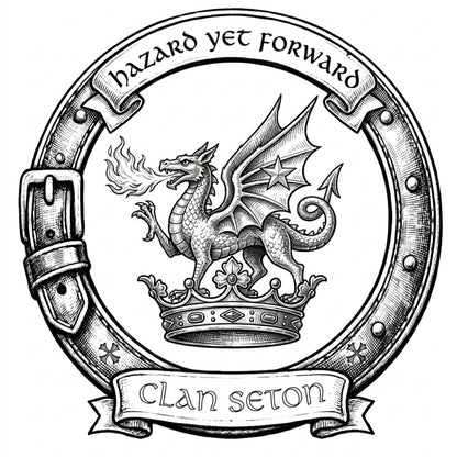 Clan Seton Crest digital download: Includes Color PNG, B&W PNG, and SVG vector files