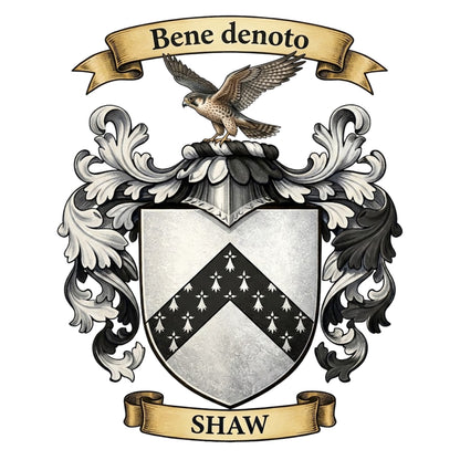 The Shaw Family Coat of Arms digital download: Includes Color PNG, B&W PNG, and SVG vector files