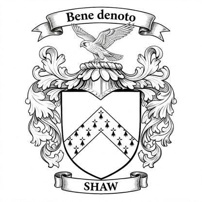 The Shaw Family Coat of Arms digital download: Includes Color PNG, B&W PNG, and SVG vector files