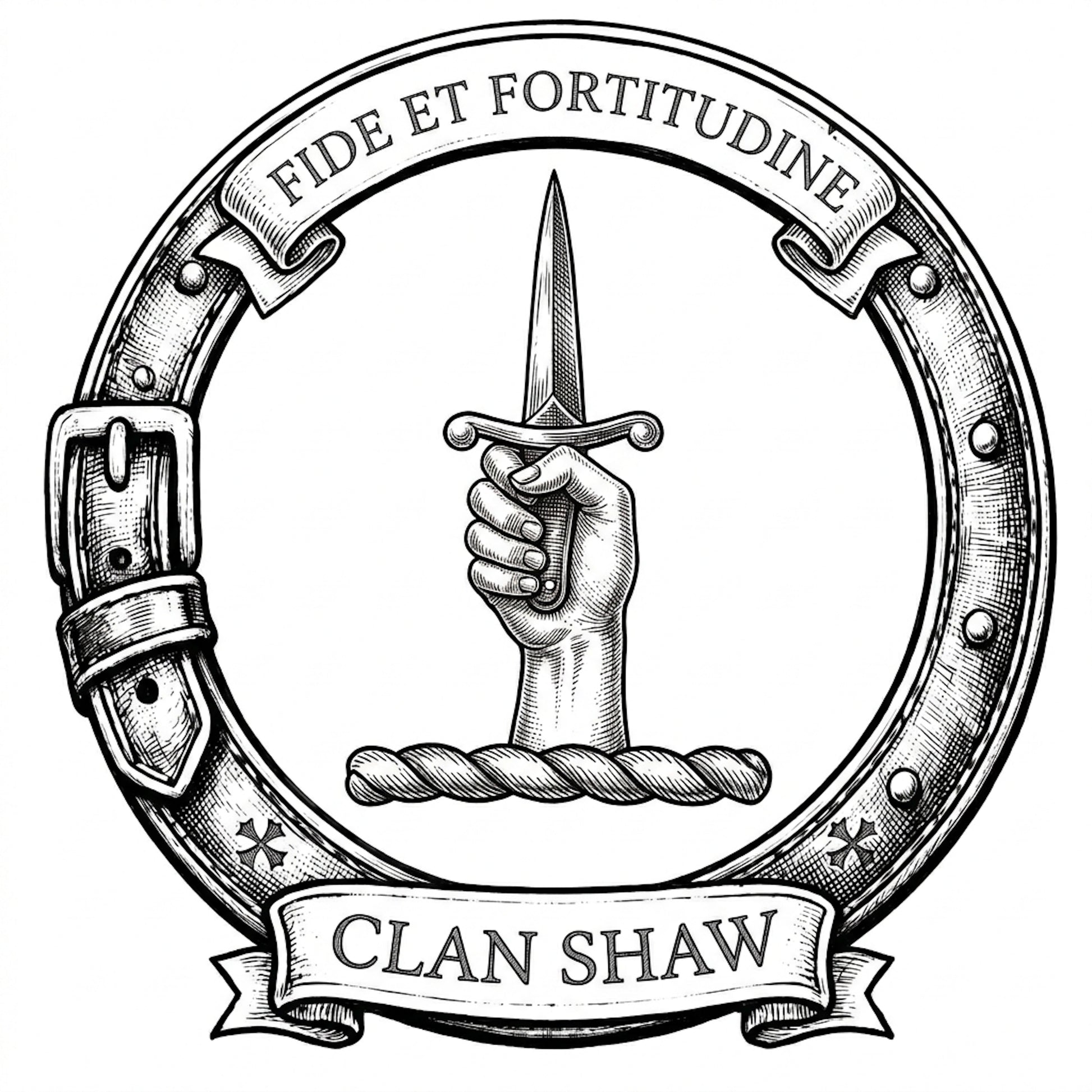 Clan Shaw Crest digital download: Includes Color PNG, B&W PNG, and SVG vector files