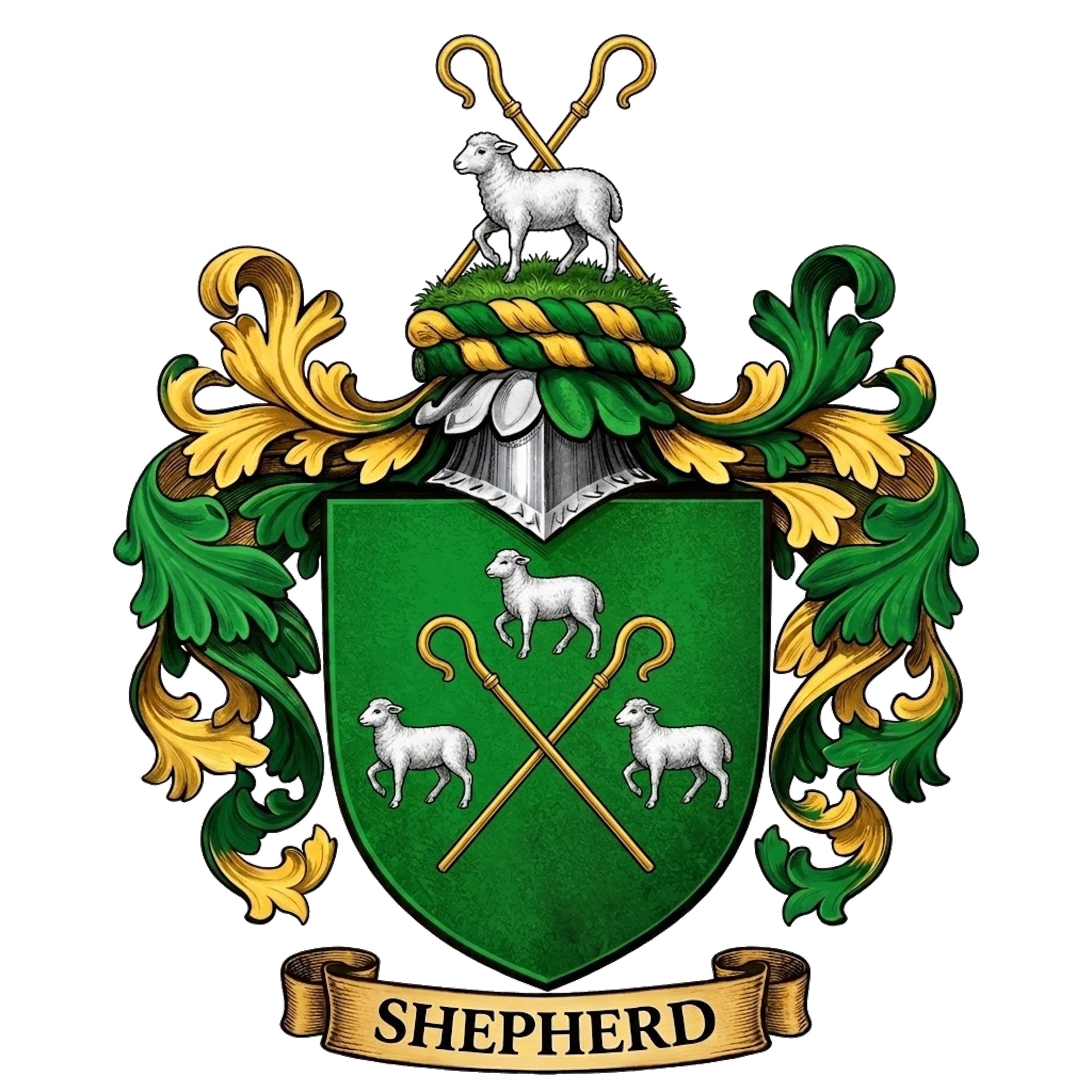 The Shepherd Family Coat of Arms digital download: Includes Color PNG, B&W PNG, and SVG vector files