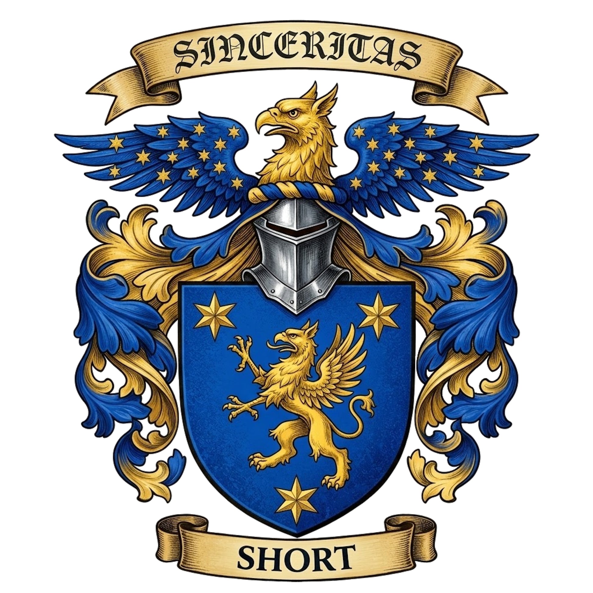 The Short Family Coat of Arms digital download: Includes Color PNG, B&W PNG, and SVG vector files