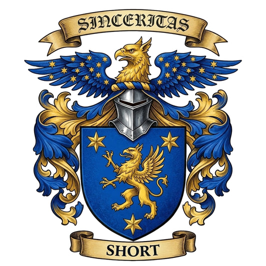 The Short Family Coat of Arms digital download: Includes Color PNG, B&W PNG, and SVG vector files