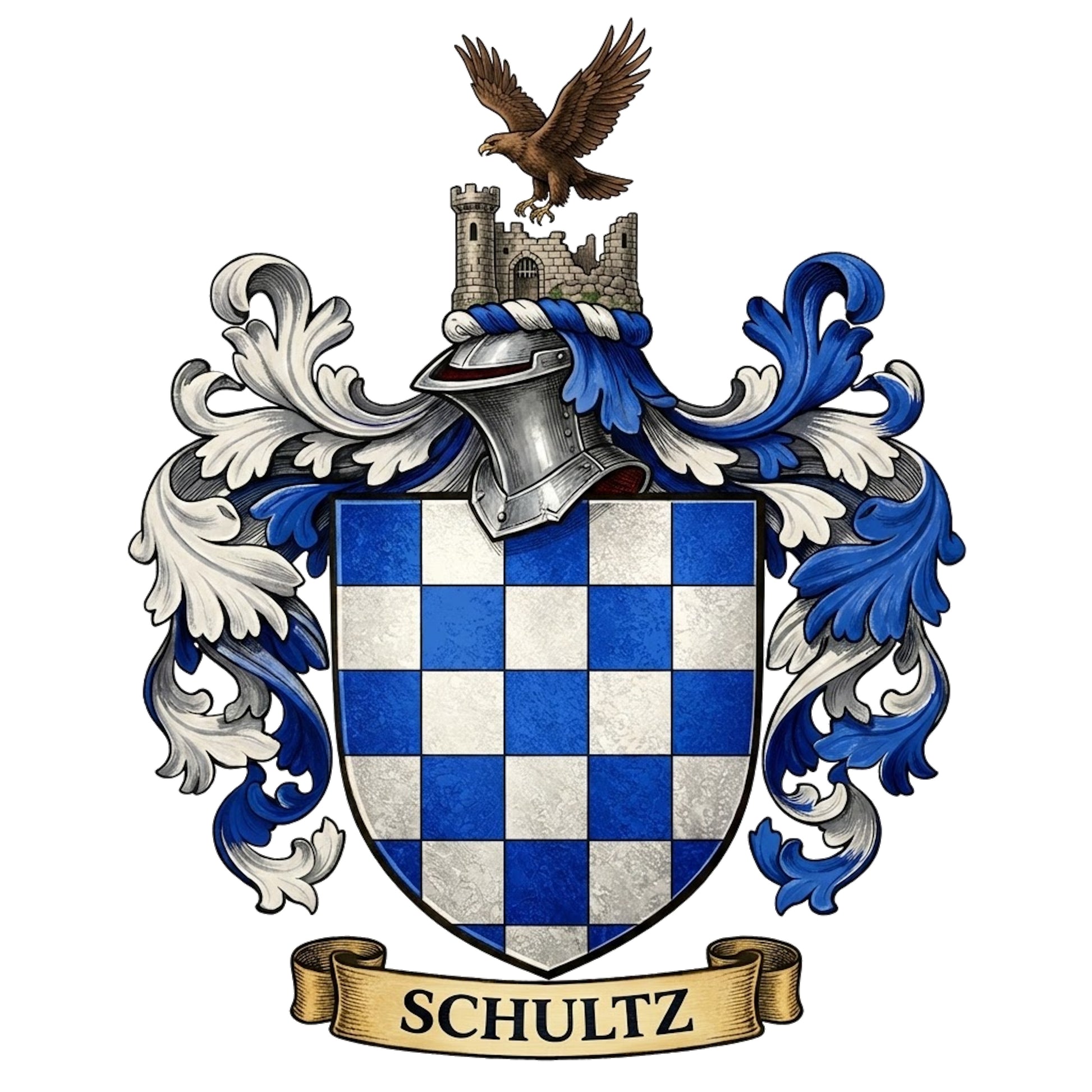 The Schultz Family Coat of Arms digital download: Includes Color PNG, B&W PNG, and SVG vector files