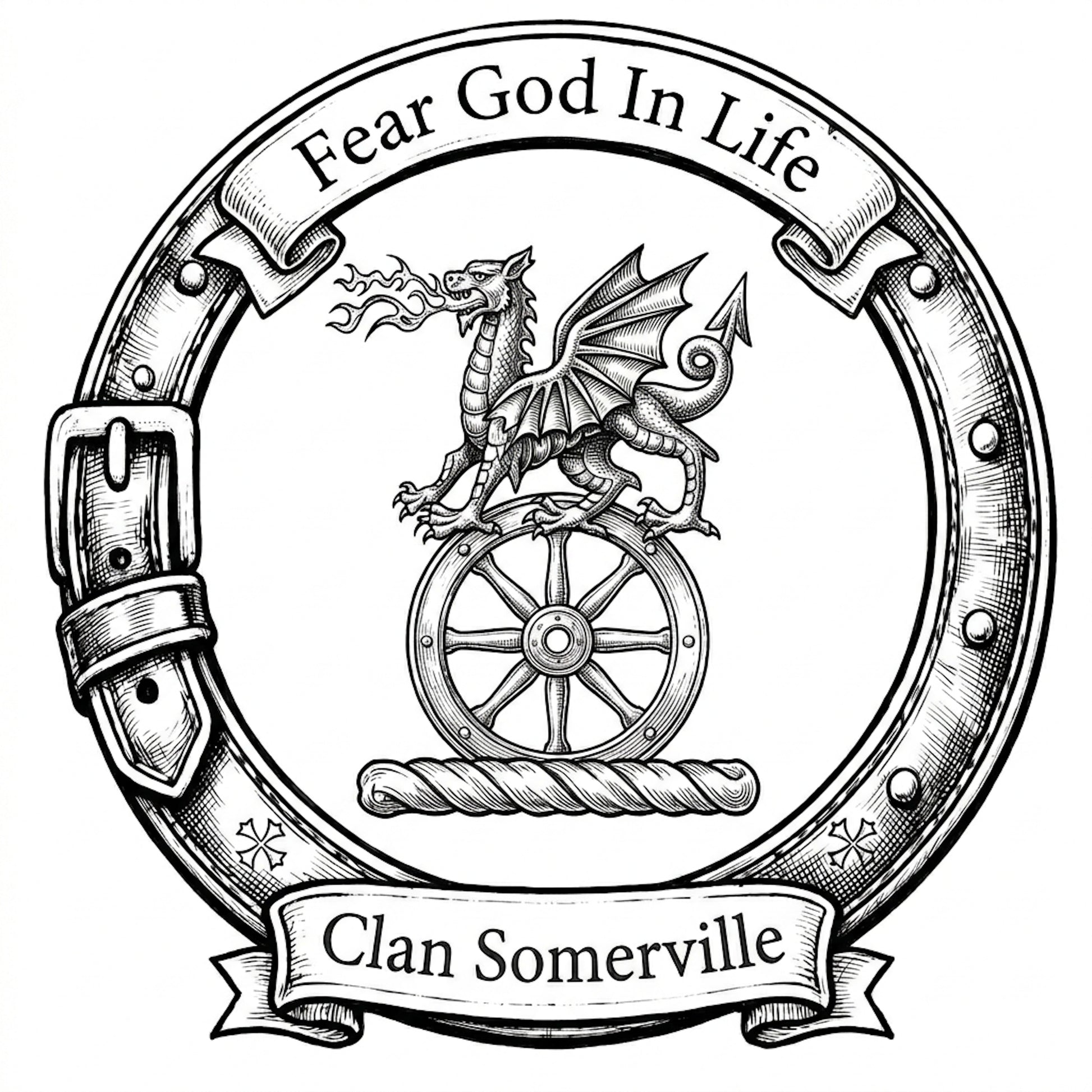 Clan Somerville Crest digital download: Includes Color PNG, B&W PNG, and SVG vector files