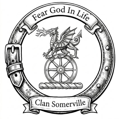 Clan Somerville Crest digital download: Includes Color PNG, B&W PNG, and SVG vector files