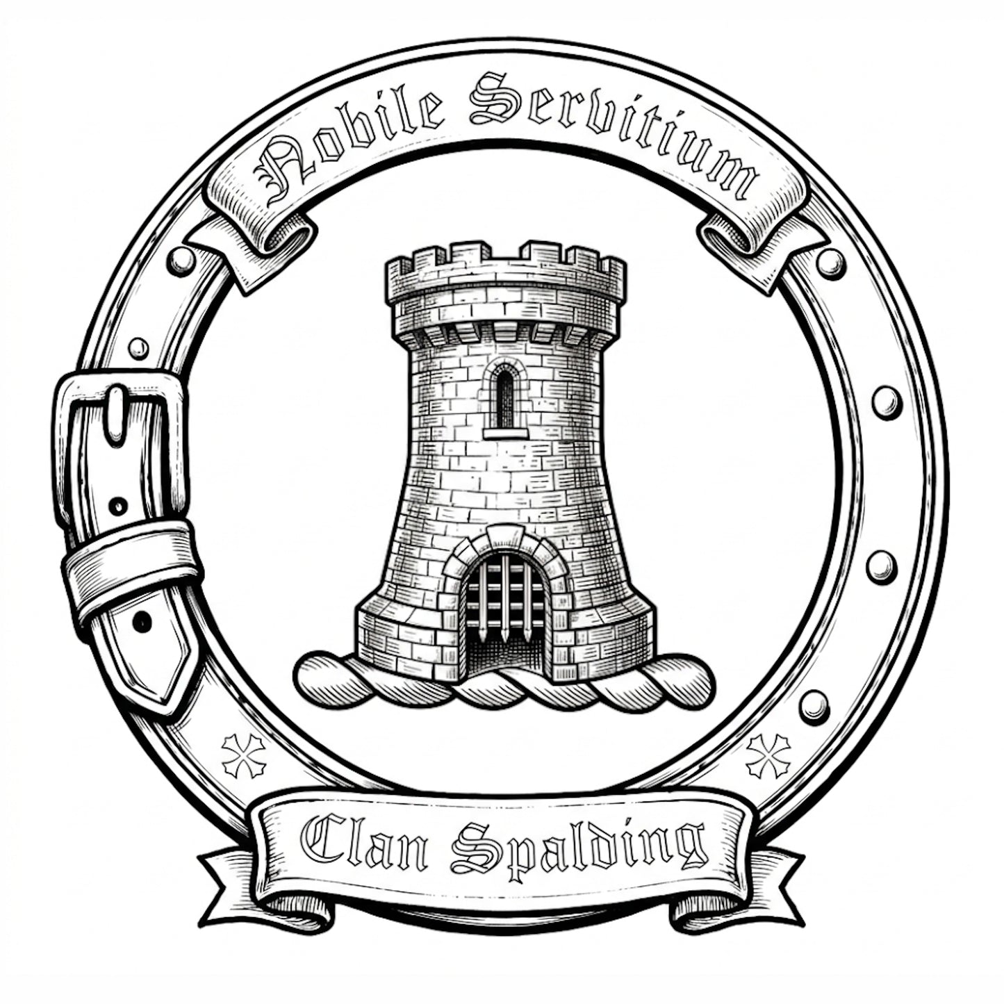 Clan Spalding Crest digital download: Includes Color PNG, B&W PNG, and SVG vector files