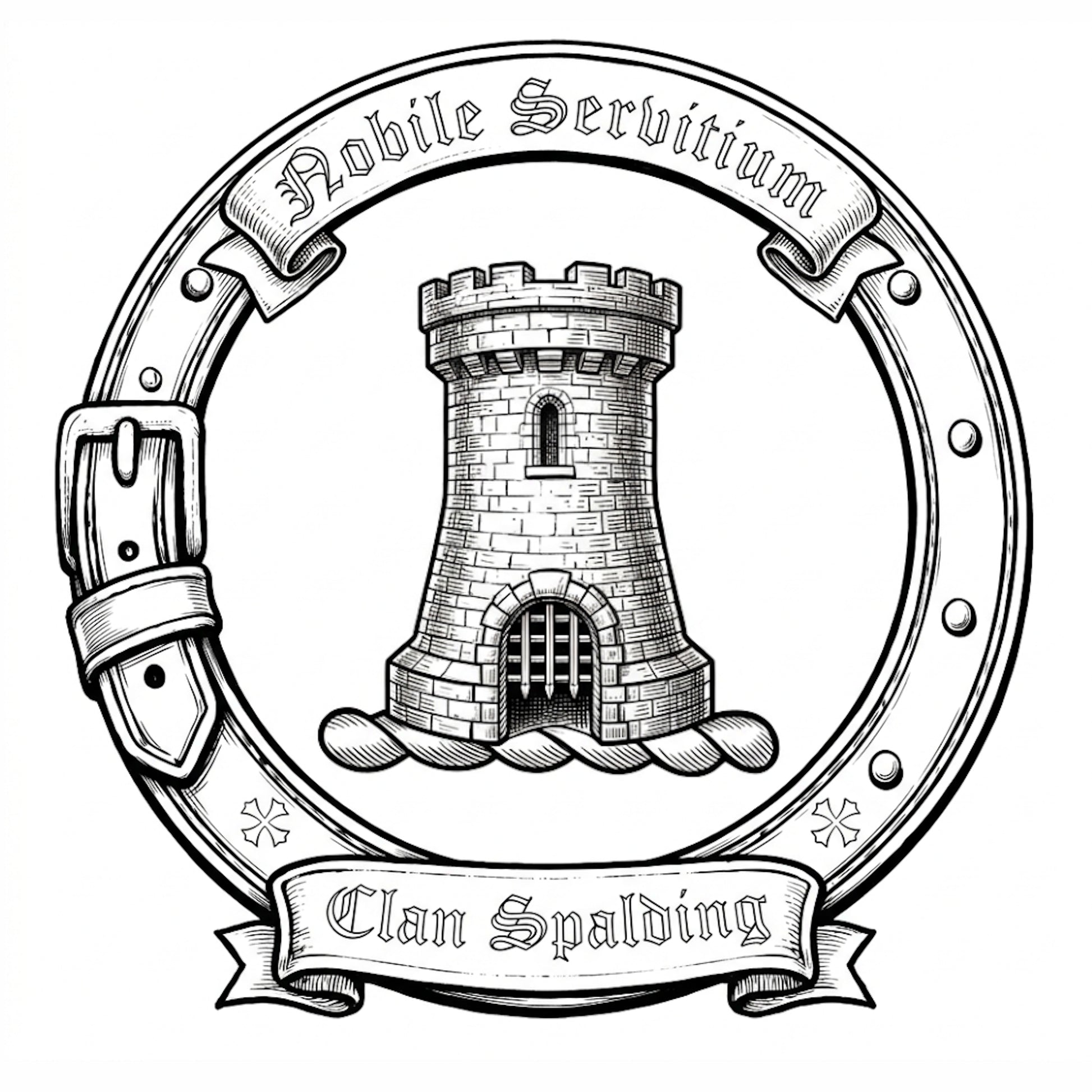 Clan Spalding Crest digital download: Includes Color PNG, B&W PNG, and SVG vector files