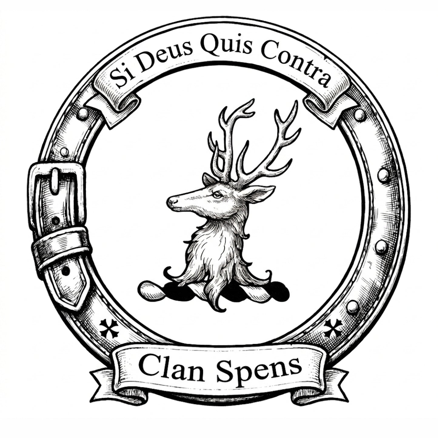 Clan Spens Crest digital download: Includes Color PNG, B&W PNG, and SVG vector files