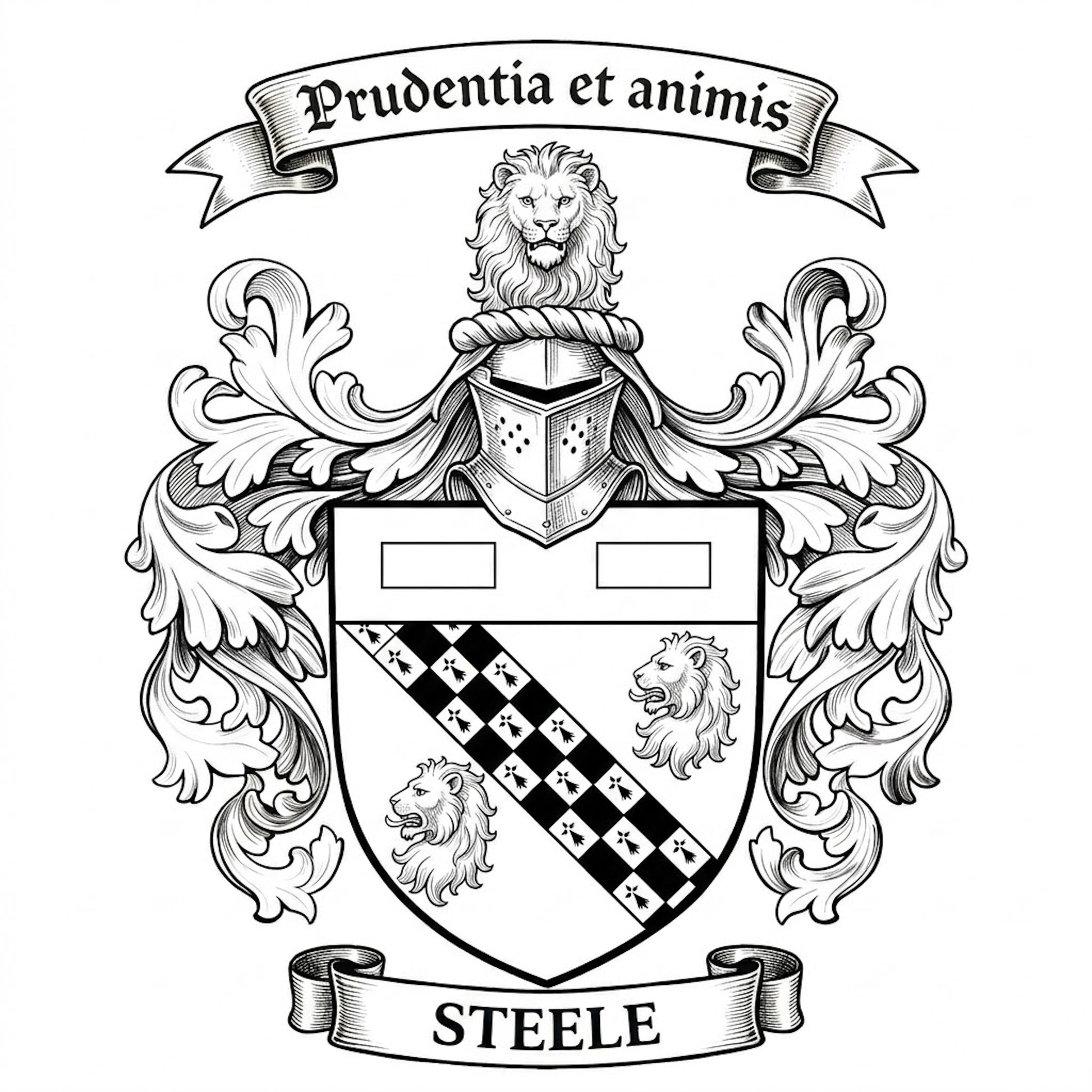 The Steele Family Coat of Arms digital download: Includes Color PNG, B&W PNG, and SVG vector files