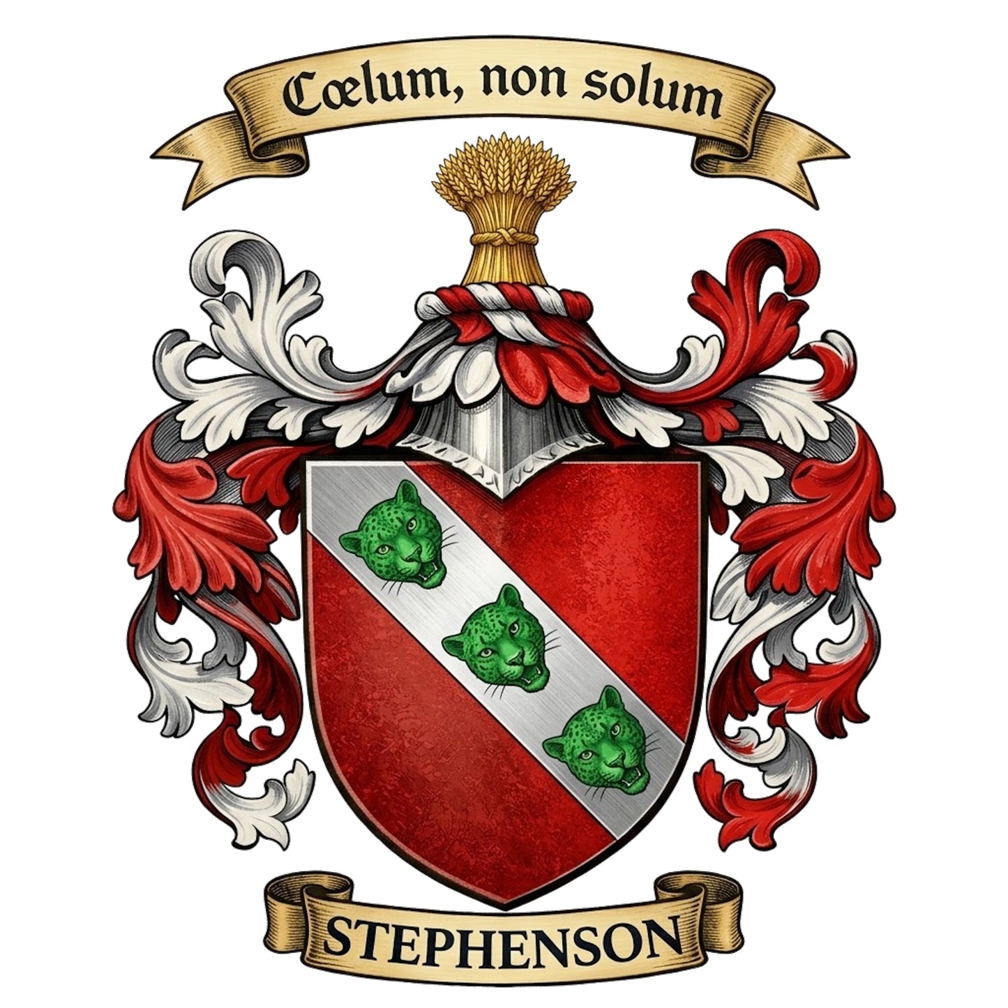 The Stephenson Family Coat of Arms digital download: Includes Color PNG, B&W PNG, and SVG vector files