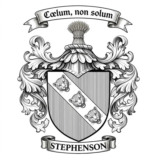 The Stephenson Family Coat of Arms digital download: Includes Color PNG, B&W PNG, and SVG vector files
