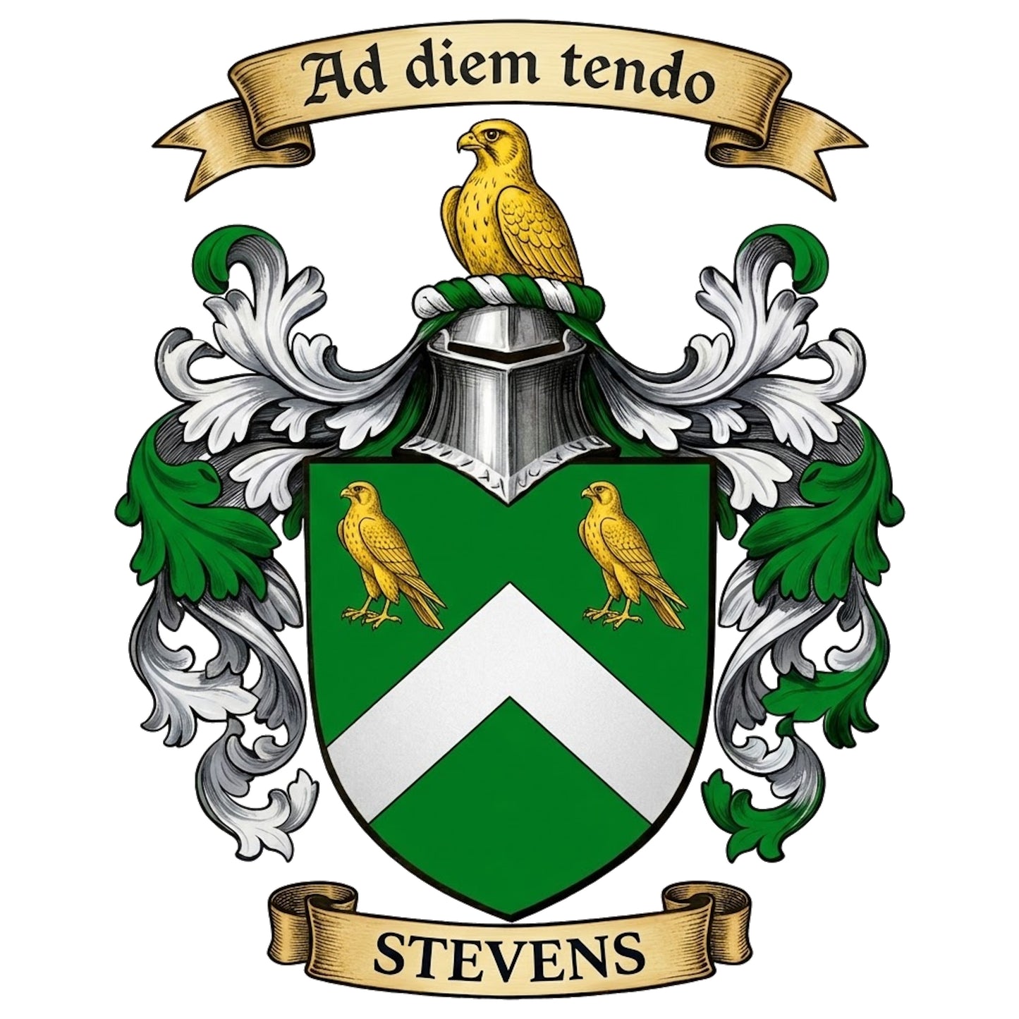 The Stevens Family Coat of Arms digital download: Includes Color PNG, B&W PNG, and SVG vector files