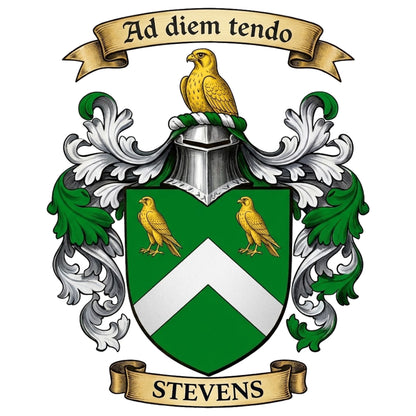 The Stevens Family Coat of Arms digital download: Includes Color PNG, B&W PNG, and SVG vector files