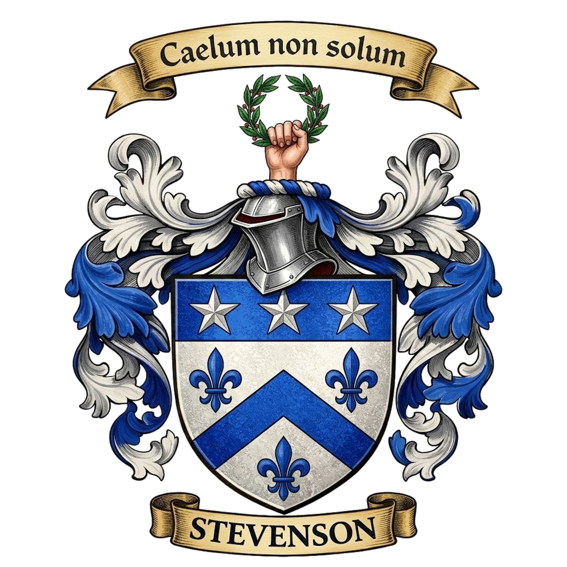 The Stevenson Family Coat of Arms digital download: Includes Color PNG, B&W PNG, and SVG vector files