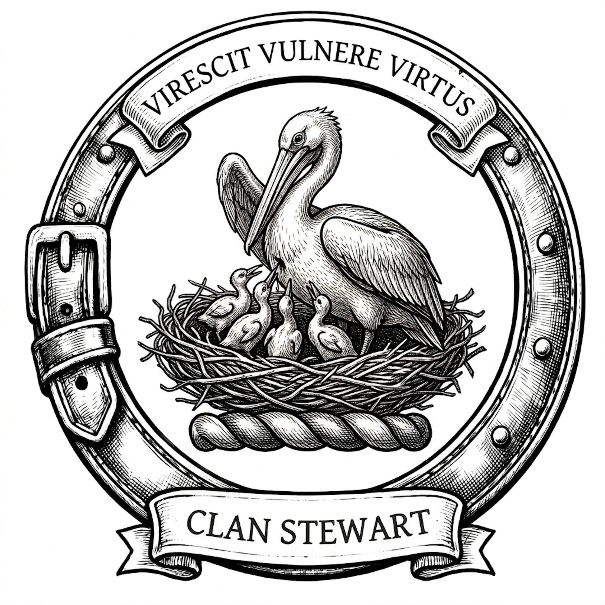 Clan Stewart Crest digital download: Includes Color PNG, B&W PNG, and SVG vector files