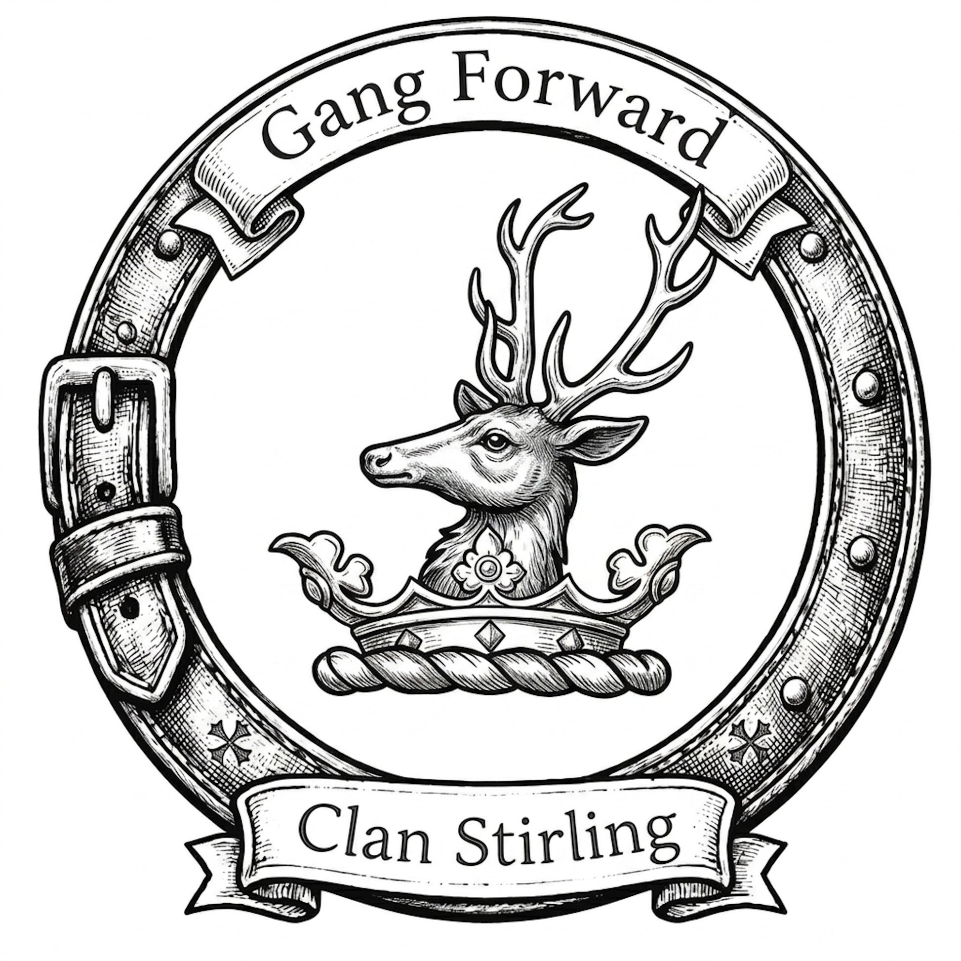 Clan Stirling Crest digital download: Includes Color PNG, B&W PNG, and SVG vector files