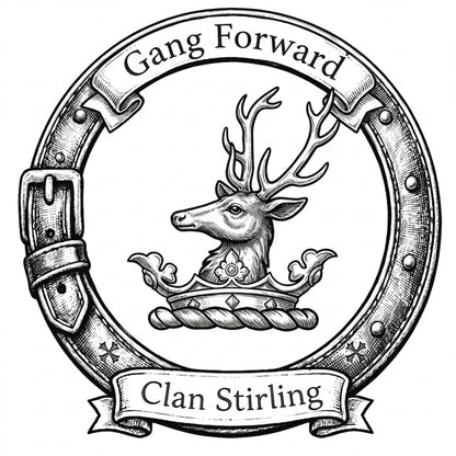 Clan Stirling Crest digital download: Includes Color PNG, B&W PNG, and SVG vector files