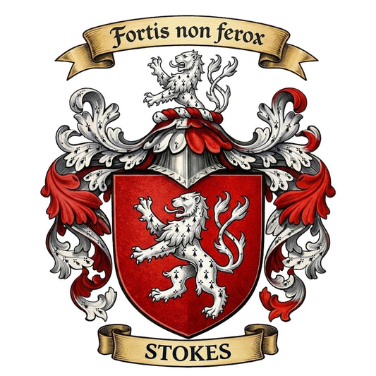 The Stokes Family Coat of Arms digital download: Includes Color PNG, B&W PNG, and SVG vector files